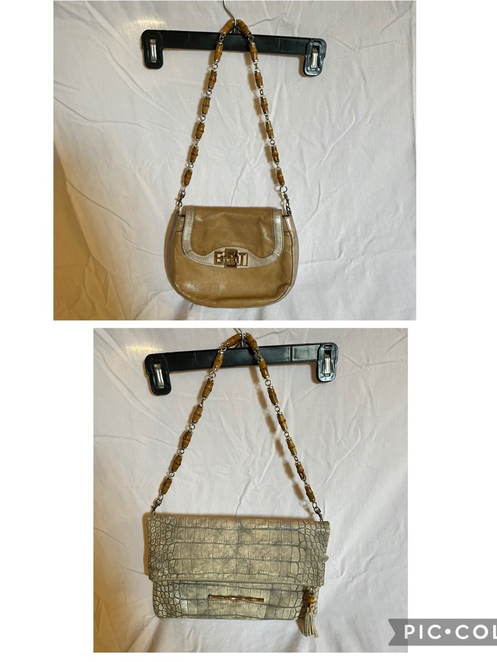 2 Elaine Turner bags/purses. Shoulder and clutch with bamboo strap.